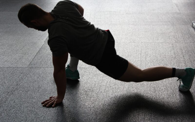 Runner stretching at the gym